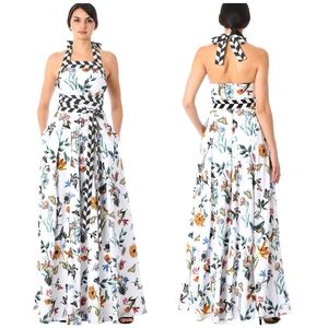 Eshakti Butterfly Floral Halter Maxi Dress 14 L